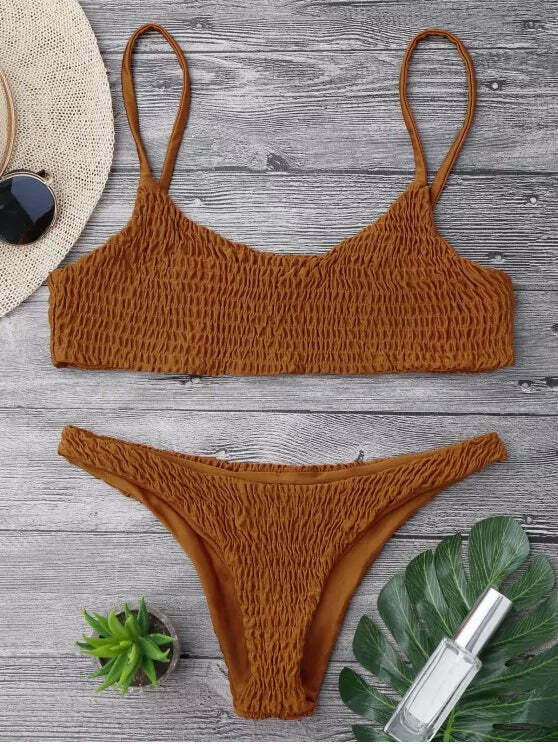 Y2K Aesthetic Smocked Bikini Set with Grunge and Coquette Vibes Y2K Aesthetic Smocked Bikini Set with Grunge and Coquette Vibes