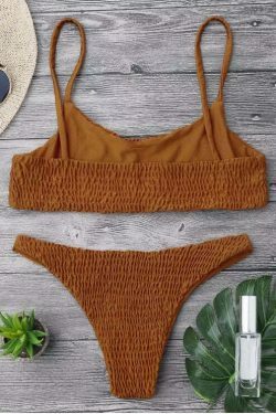 Y2K Aesthetic Smocked Bikini Set with Grunge and Coquette Vibes