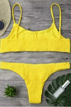 Y2K Aesthetic Smocked Bikini Set with Grunge and Coquette Vibes