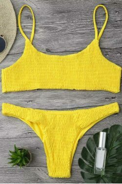 Y2K Aesthetic Smocked Bikini Set with Grunge and Coquette Vibes
