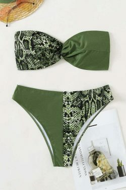 Y2K Aesthetic Snake Skin Bikini for Women - Coquette Style Grunge Fashion with a Sexy Twist