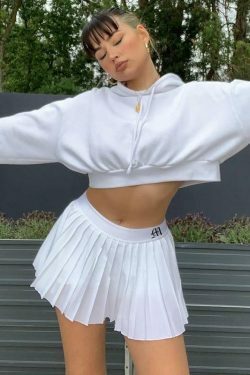Y2K Aesthetic Soft Girl White Pleated Mini Skirt - Coquette Grunge Fashion