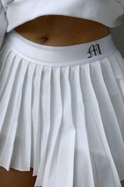 Y2K Aesthetic Soft Girl White Pleated Mini Skirt - Coquette Grunge Fashion