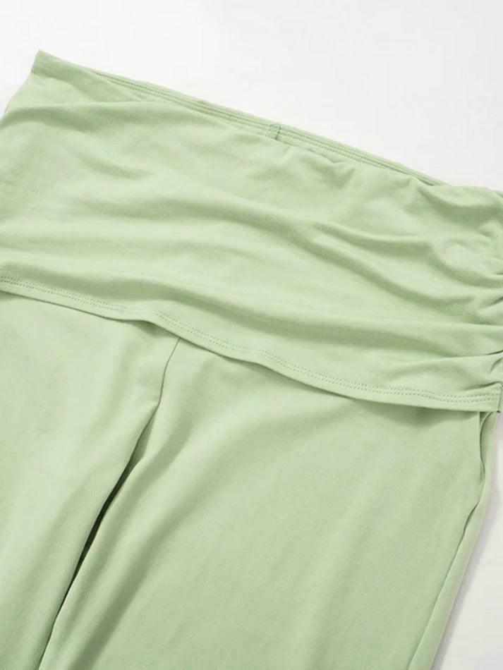 Y2K Aesthetic Solid Backless Top & High Rise Pants Set for Women - Coquette Fashion