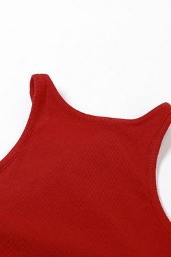 Y2K Aesthetic Solid Color Backless Cropped Tank Top for Women - Coquette Style Grunge Fashion