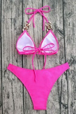 Y2K Aesthetic Solid Color Bikini - Coquette & Grunge Style Women's Swimwear