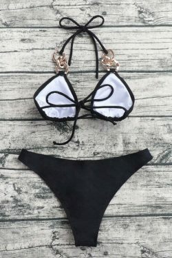 Y2K Aesthetic Solid Color Bikini - Coquette & Grunge Style Women's Swimwear