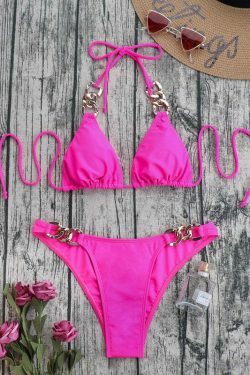 Y2K Aesthetic Solid Color Bikini - Coquette & Grunge Style Women's Swimwear