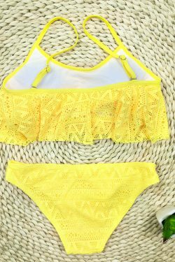 Y2K Aesthetic Solid Color Bikini Set - Sexy Low Waist Swimwear