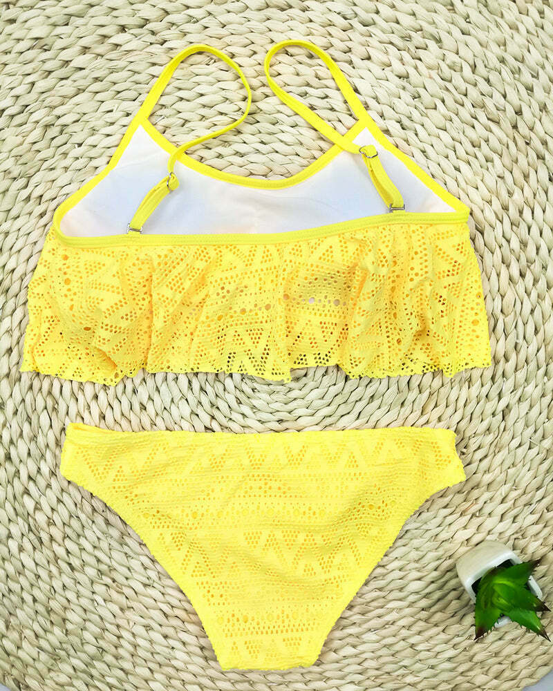Y2K Aesthetic Solid Color Bikini Set - Sexy Low Waist Swimwear Y2K Aesthetic Solid Color Bikini Set - Sexy Low Waist Swimwear