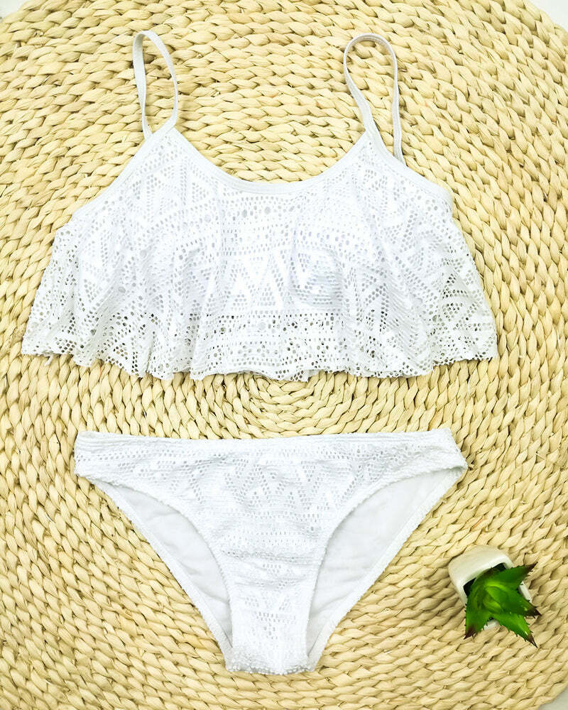 Y2K Aesthetic Solid Color Bikini Set - Sexy Low Waist Swimwear Y2K Aesthetic Solid Color Bikini Set - Sexy Low Waist Swimwear