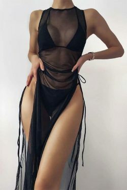 Y2K Aesthetic Solid Color Bikini Skirt Set - Coquette Style for Women's Fashion