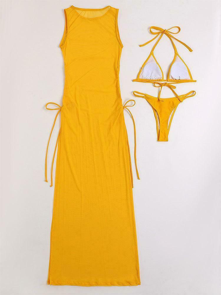 Y2K Aesthetic Solid Color Bikini Skirt Set - Coquette Style for Women's Fashion Y2K Aesthetic Solid Color Bikini Skirt Set - Coquette Style for Women's Fashion