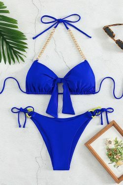 Y2K Aesthetic Solid Color Bikini Swimsuit