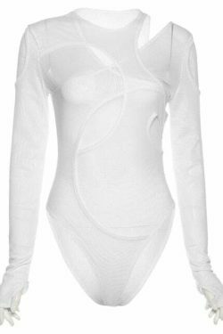 Y2K Aesthetic Solid Color Bodysuit - Coquette & Grunge Style Fashion Piece