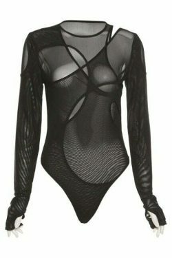 Y2K Aesthetic Solid Color Bodysuit - Coquette & Grunge Style Fashion Piece