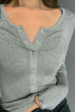 Y2K Aesthetic Solid Color Breasted Slim Knit Sweater