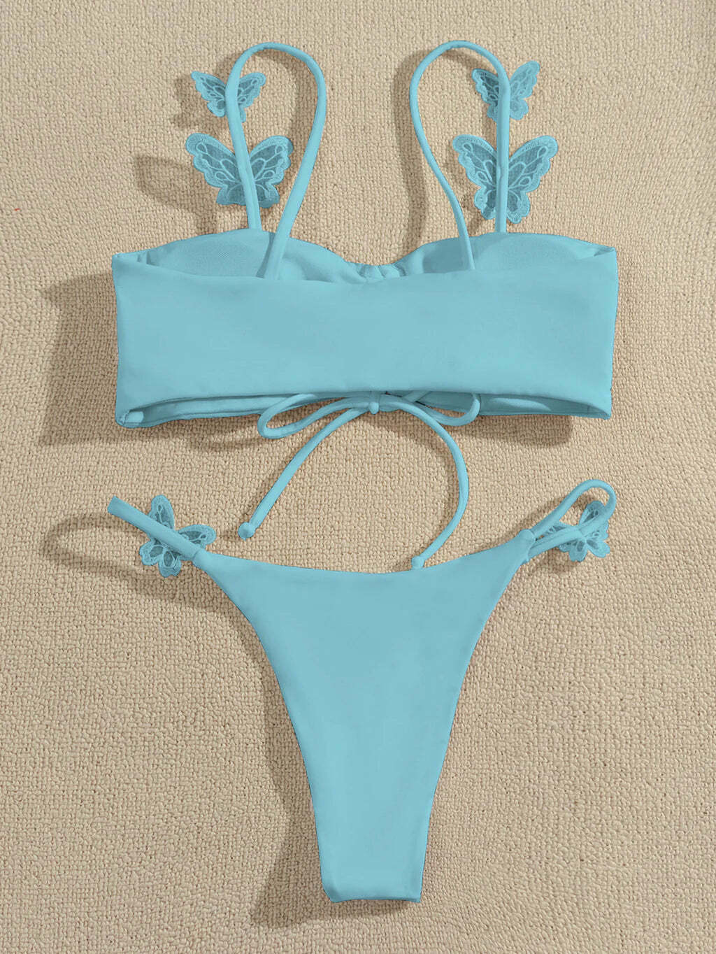 Y2K Aesthetic Solid Color Butterfly Sling Bikini for Niche Women Fashion Y2K Aesthetic Solid Color Butterfly Sling Bikini for Niche Women Fashion