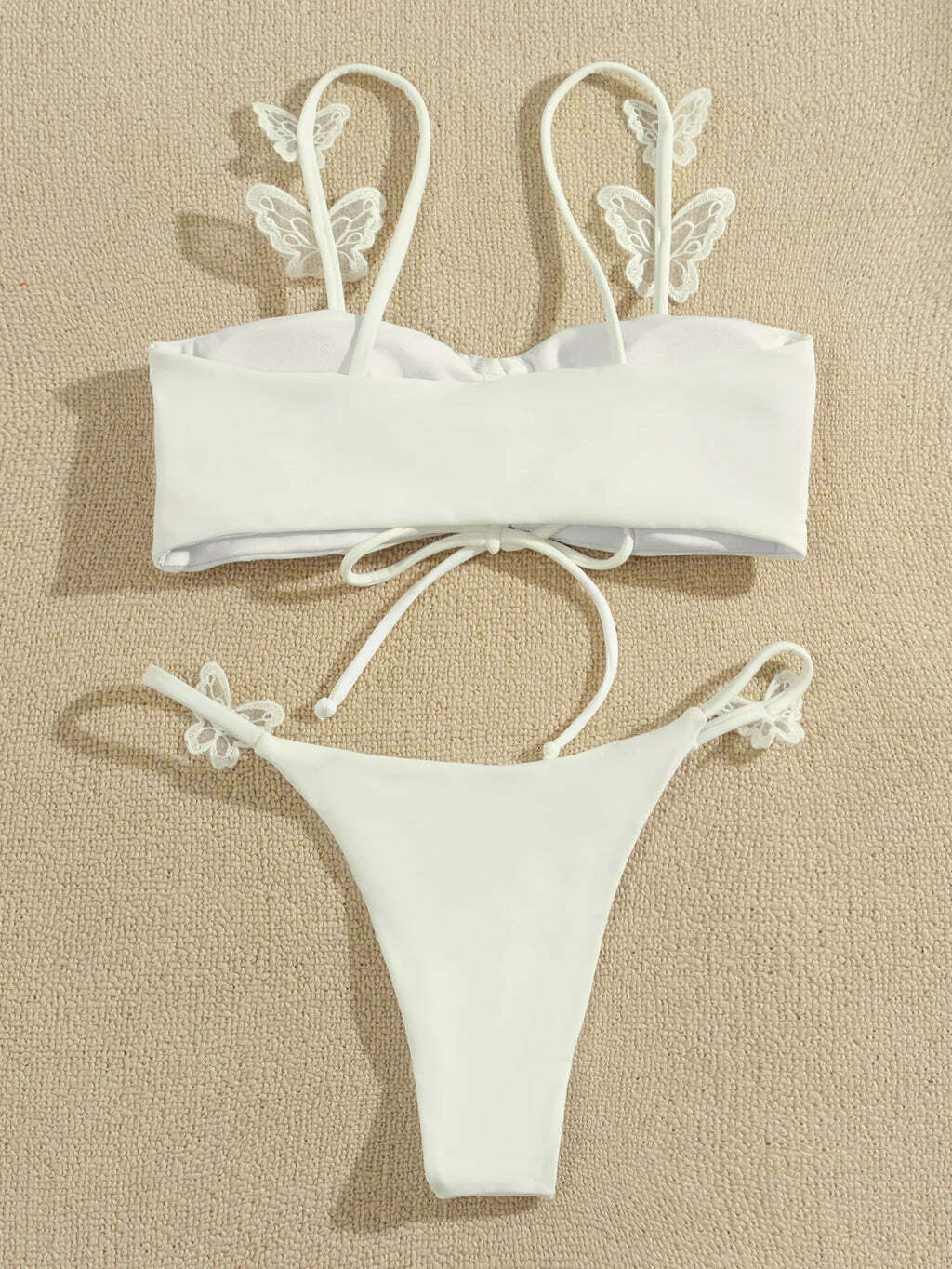 Y2K Aesthetic Solid Color Butterfly Sling Bikini for Niche Women Fashion Y2K Aesthetic Solid Color Butterfly Sling Bikini for Niche Women Fashion