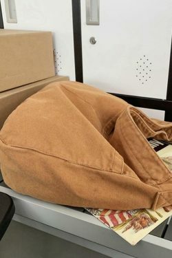 Y2K Aesthetic Solid Color Canvas Crossbody Bag for Women - Coquette & Grunge Style Fashion Accessory