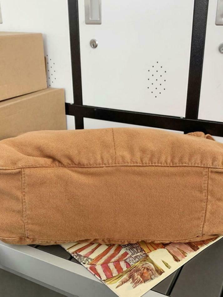 Y2K Aesthetic Solid Color Canvas Crossbody Bag for Women - Coquette & Grunge Style Fashion Accessory Y2K Aesthetic Solid Color Canvas Crossbody Bag for Women - Coquette & Grunge Style Fashion Accessory