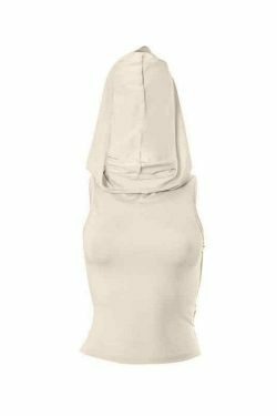 Y2K Aesthetic Solid Color Cutout Hooded Tank Top for Women - Coquette Style Grunge Fashion