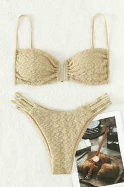 Y2K Aesthetic Solid Color High Waist Bikini for Women - Coquette & Grunge Style Fashion