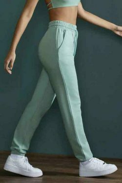 Y2K Aesthetic Solid Color High Waist Sporty Sweatpants for Women - Coquette Fashion Grunge Style