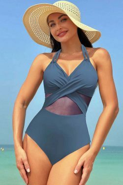 Y2K Aesthetic Solid Color Mesh Bikini Swimsuit - Coquette Style Retro Swimwear