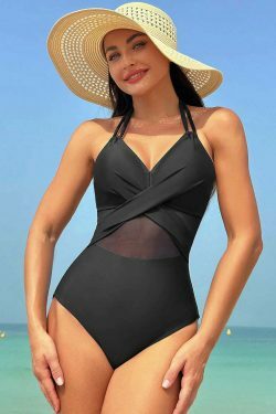 Y2K Aesthetic Solid Color Mesh Bikini Swimsuit - Coquette Style Retro Swimwear