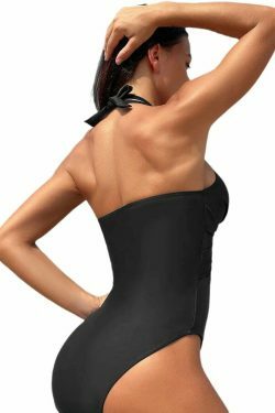 Y2K Aesthetic Solid Color Mesh Bikini Swimsuit - Coquette Style Retro Swimwear