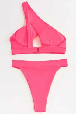 Y2K Aesthetic Solid Color Sexy Split Bikini - Coquette Style Grunge Fashion Women's Swimwear