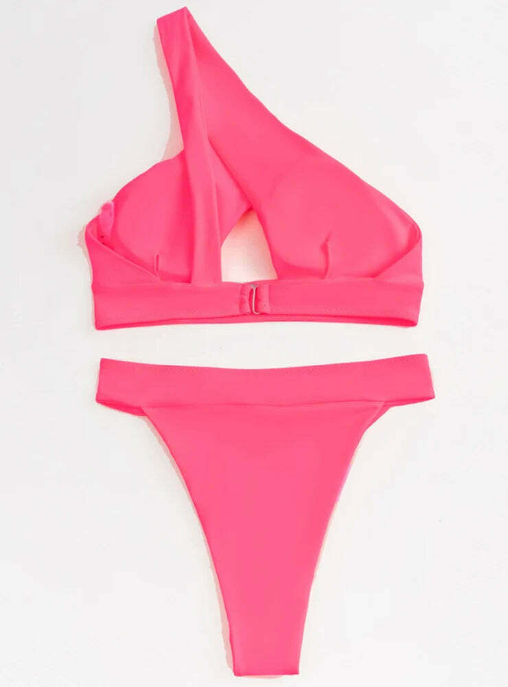 Y2K Aesthetic Solid Color Sexy Split Bikini - Coquette Style Grunge Fashion Women's Swimwear Y2K Aesthetic Solid Color Sexy Split Bikini - Coquette Style Grunge Fashion Women's Swimwear