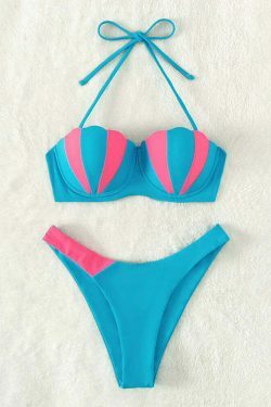Y2K Aesthetic Solid Color Split Swimsuit with Coquette Style and Grunge Fashion Vibes