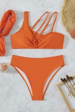 Y2K Aesthetic Solid Color Three-Piece Swimsuit Bikini