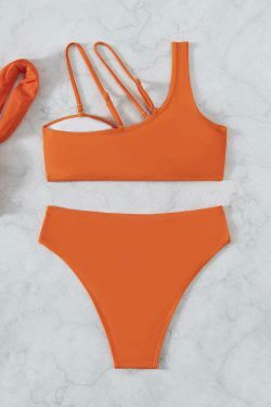 Y2K Aesthetic Solid Color Three-Piece Swimsuit Bikini