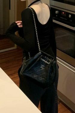 Y2K Aesthetic Solid Halter Backless Curvy Hem Long Sleeve Knit Top for Women