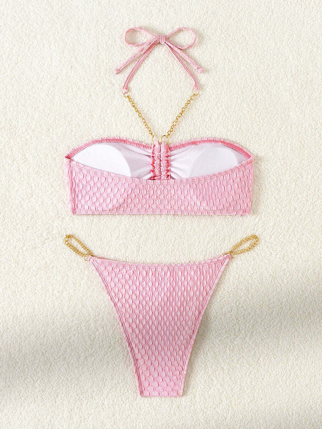 Y2K Aesthetic Solid Metal Chain Bikini - Sexy Tube Top for Women Y2K Aesthetic Solid Metal Chain Bikini - Sexy Tube Top for Women