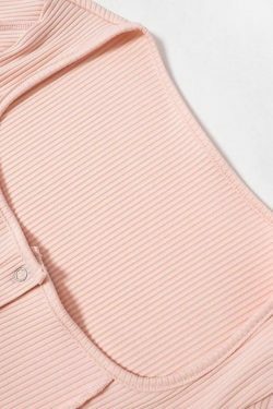 Y2K Aesthetic Solid Square Neck Splice Long Sleeve Knit Sweater