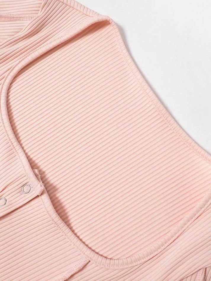 Y2K Aesthetic Solid Square Neck Splice Long Sleeve Knit Sweater Y2K Aesthetic Solid Square Neck Splice Long Sleeve Knit Sweater