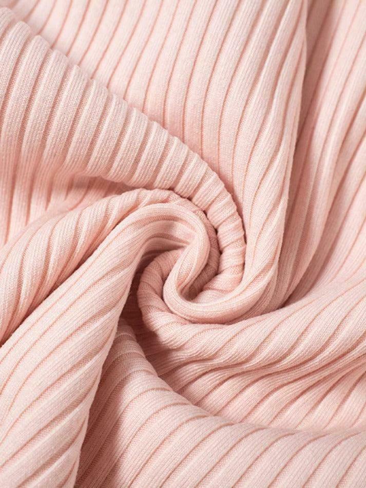 Y2K Aesthetic Solid Square Neck Splice Long Sleeve Knit Sweater Y2K Aesthetic Solid Square Neck Splice Long Sleeve Knit Sweater