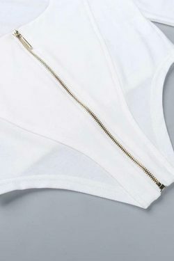 Y2K Aesthetic Solid Zip-Up Irregular Hem Long Sleeve Tee