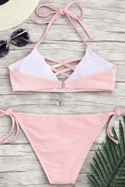 Y2K Aesthetic Spaghetti Strap Bikini Set with Low Waist - Coquette & Grunge Style