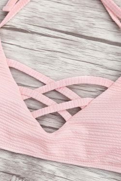 Y2K Aesthetic Spaghetti Strap Bikini Set with Low Waist - Coquette & Grunge Style