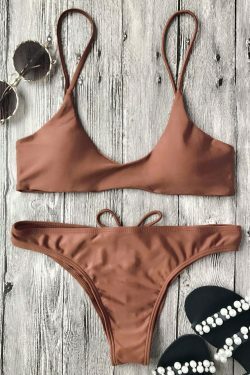 Y2K Aesthetic Spaghetti Strap Bikini Set with Padded Top