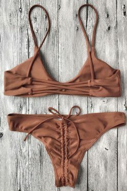 Y2K Aesthetic Spaghetti Strap Bikini Set with Padded Top