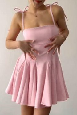 Y2K Aesthetic Spaghetti Strap Mini Dress - Coquette & Grunge Style, Pastel Goth, Cargo Skirt