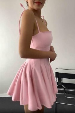 Y2K Aesthetic Spaghetti Strap Mini Dress - Coquette & Grunge Style, Pastel Goth, Cargo Skirt