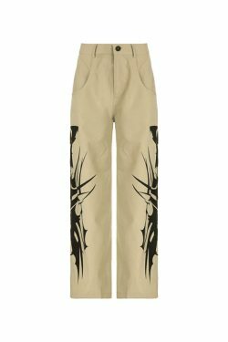 Y2K Aesthetic Splash Ink Print Loose Straight Leg Pants for Women - Coquette & Grunge Style