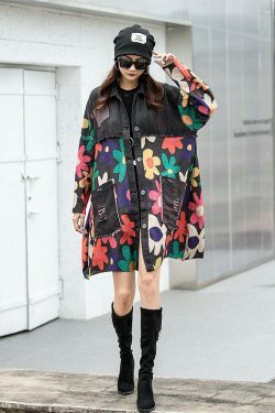 Y2K Aesthetic Spliced Denim Lapel Jacket for Women - Coquette & Grunge Style Cargo Skirt Outfit